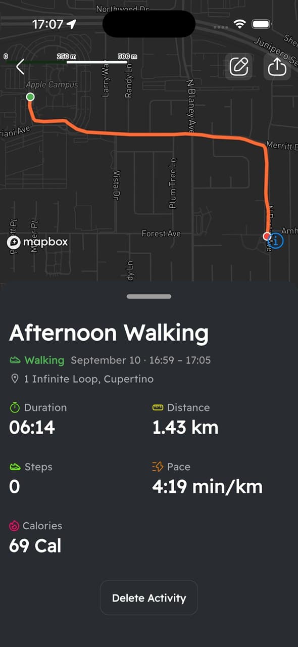 Bravel Route detail screen