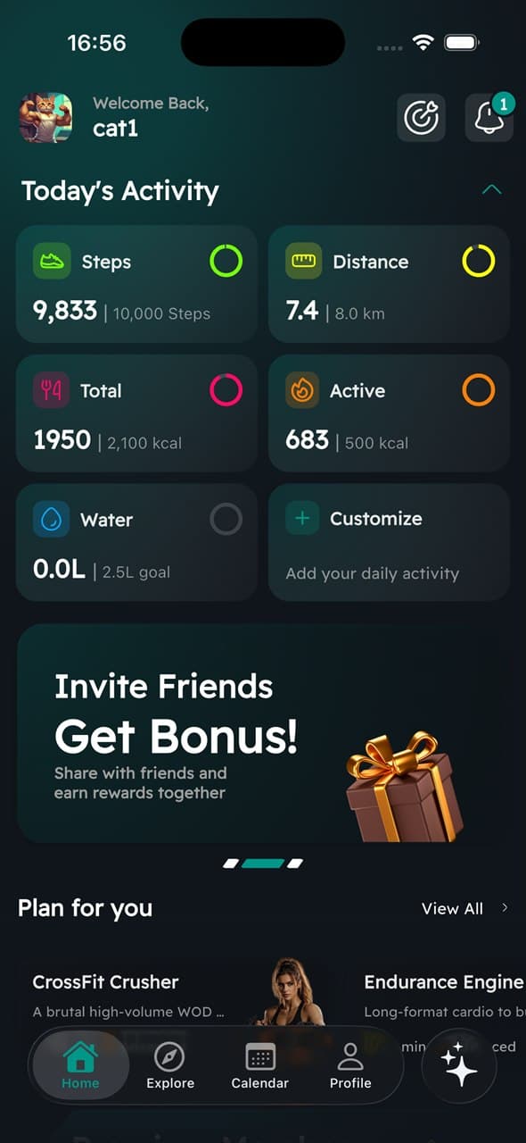 Bravel app home dashboard